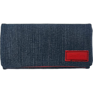 Καπνοθήκη Unisex Χειροποίητη Ελληνική, Κλείνει Με Μαγνήτη, Ύφασμα Jean & Vegan Δέρμα - Κόκκινο