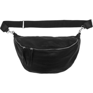 Γυναικεία Τσάντα Χιαστί / Ώμου, Πολύ Μεγάλη Μπανάνα Στήθους Με Αποσπώμενο Ιμάντα-Λουρί 4, Μαύρο