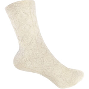 Γυναικείες Κάλτσες Χνουδωτές Μακριές, Μονόχρωμες Με Ανάγλυφο Σχέδιο, 1 Ζευγάρι, Νο.36-41, Άσπρο