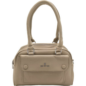 Γυναικεία Τσάντα Χειρός/Χιαστί, Αποσπώμενο Ιμάντα & Μεγάλες Λαβές Χειρός, Σκούρο Μπεζ