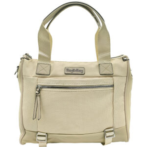 Γυναικεία Τσάντα Χειρός, Μεγάλη, Καλοκαιρινή, Με Αποσπώμενο Λουρί-Ιμάντα, Κρεμ