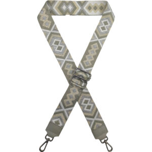 Ιμάντας - Λουρί Τσάντας, Ρυθμιζόμενος, 5cm, Για χιαστί ή Ώμου, Με Ασημί Μεταλλικό Γάντζο, Μοτίβο Με Ασημί Ίνα - Πολύχρωμο