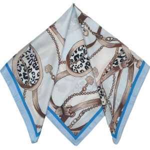 Γυναικείο Μαντήλι Λαιμού Με Λεοπάρ Σχέδιο, Ζώνες & Αλυσίδες - Γαλάζιο