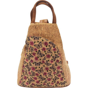 Γυναικεία Τσάντα Πλάτης / Στήθους Boho Από Φελλό, Με Σχέδιο Πεταλούδες & Τριαντάφυλλα