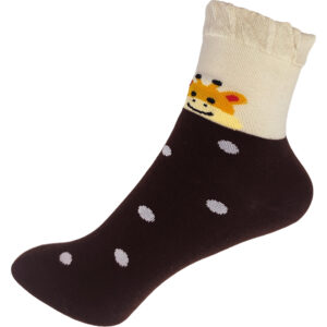 Παιδικές Κάλτσες Βαμβακερές, 1 Ζευγάρι, Με Σχέδιο Ζωάκια, Νο.24-29, 4-8 Ετών, Καμηλοπάρδαλη, Καφέ Σκούρο