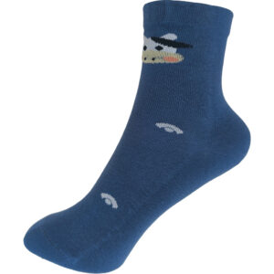 Παιδικές Κάλτσες Βαμβακερές, 1 Ζευγάρι, Με Σχέδιο Ζωάκια, Νο.24-29, 4-8 Ετών, Αγελαδίτσα, Μπλε Ανοιχτό