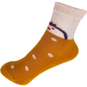Παιδικές Κάλτσες Βαμβακερές, 1 Ζευγάρι, Με Σχέδιο Ζωάκια, Νο.24-29, 4-8 Ετών, Κίτρινο Κροκό