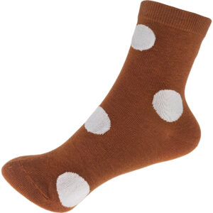 Παιδικές Κάλτσες Βαμβακερές, 1 Ζευγάρι, Με Πουά Σχέδιο, Νο.24-29, 4-8 Ετών, Καφέ Ανοιχτό
