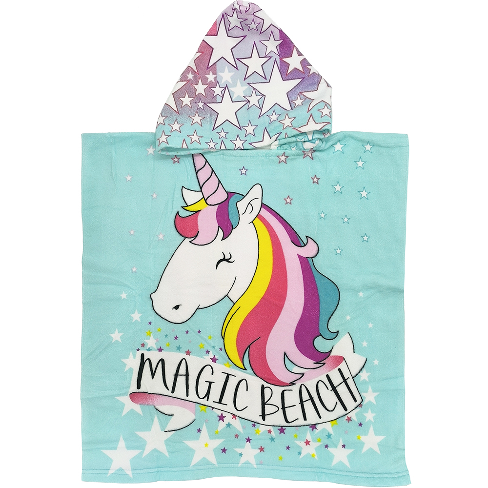 Παιδικό Πόντσο Θαλάσσης Με Σχέδιο Unicorn Με Έντονα Χρώματα, Βεραμάν - Image 2
