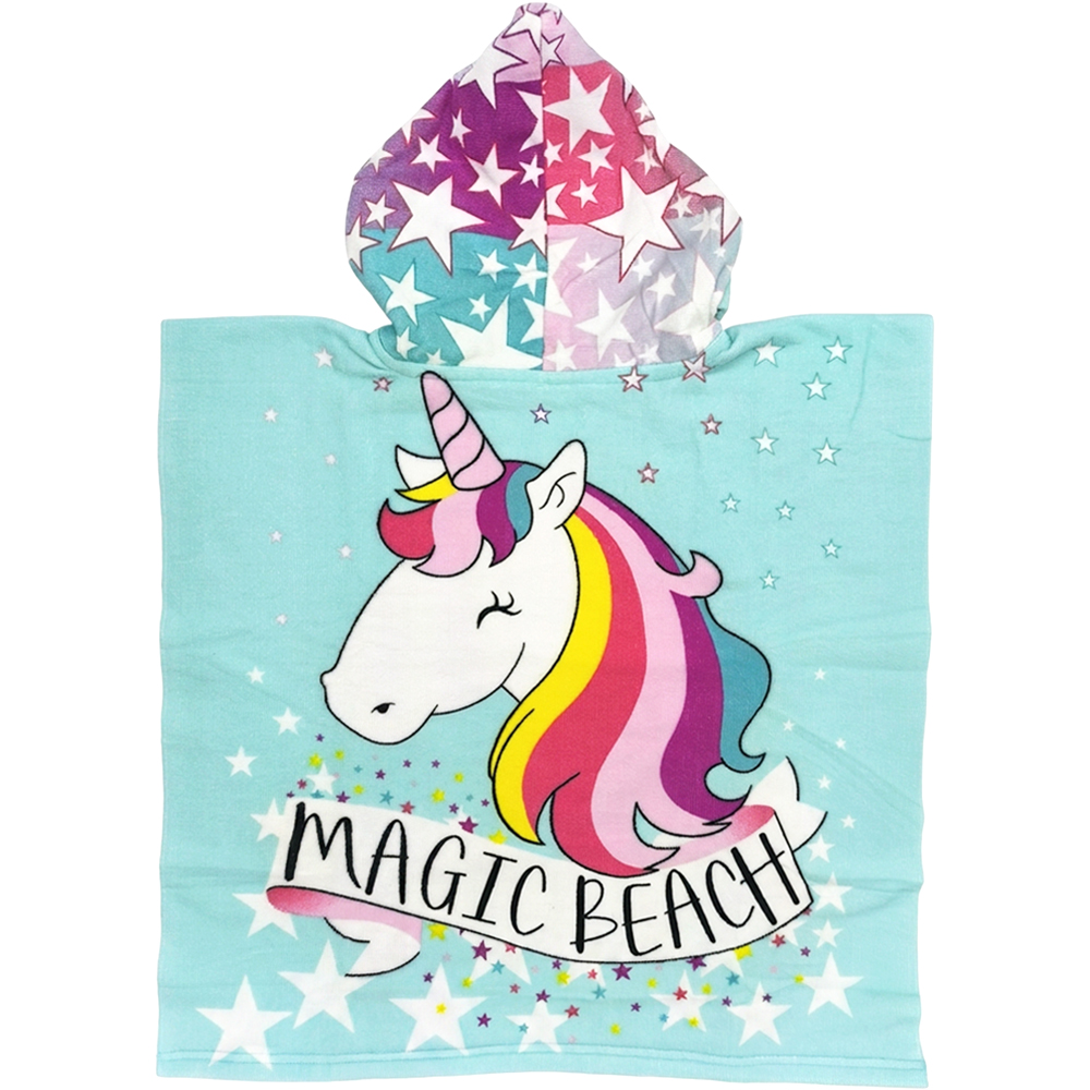 Παιδικό Πόντσο Θαλάσσης Με Σχέδιο Unicorn Με Έντονα Χρώματα, Βεραμάν - Image 6
